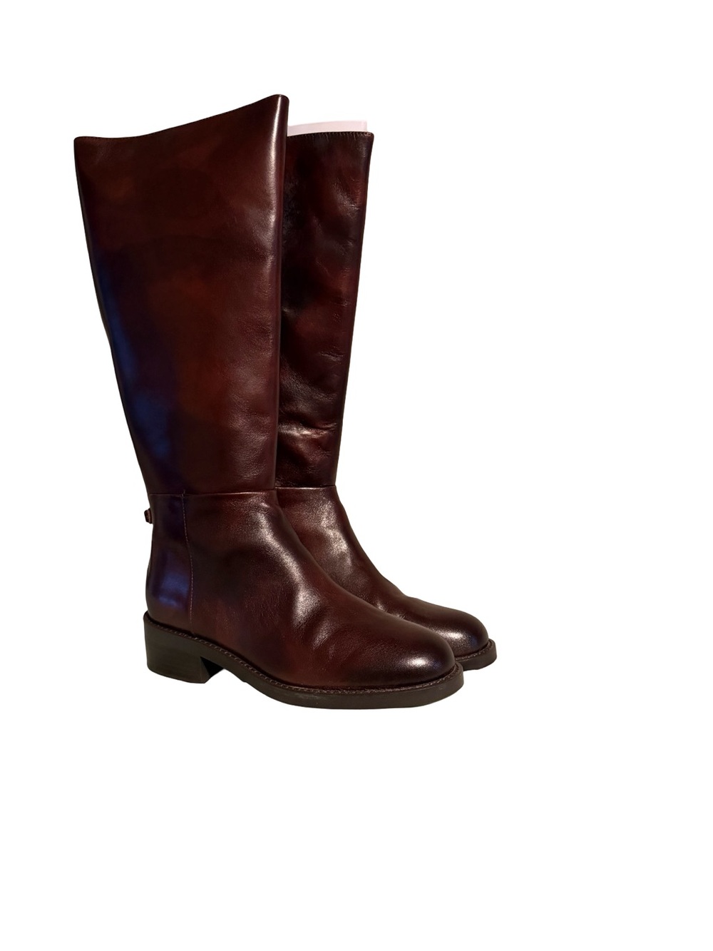 Sam Edelman Women's Tall Leather Riding Boots - Dark Burgundy